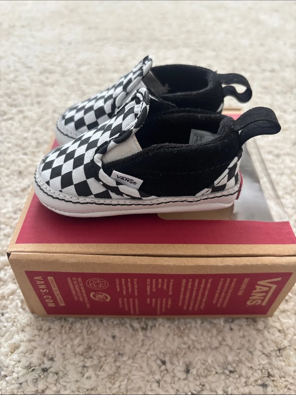 Vans Black & White Checkerboard Baby Slip-On V Crib Shoes